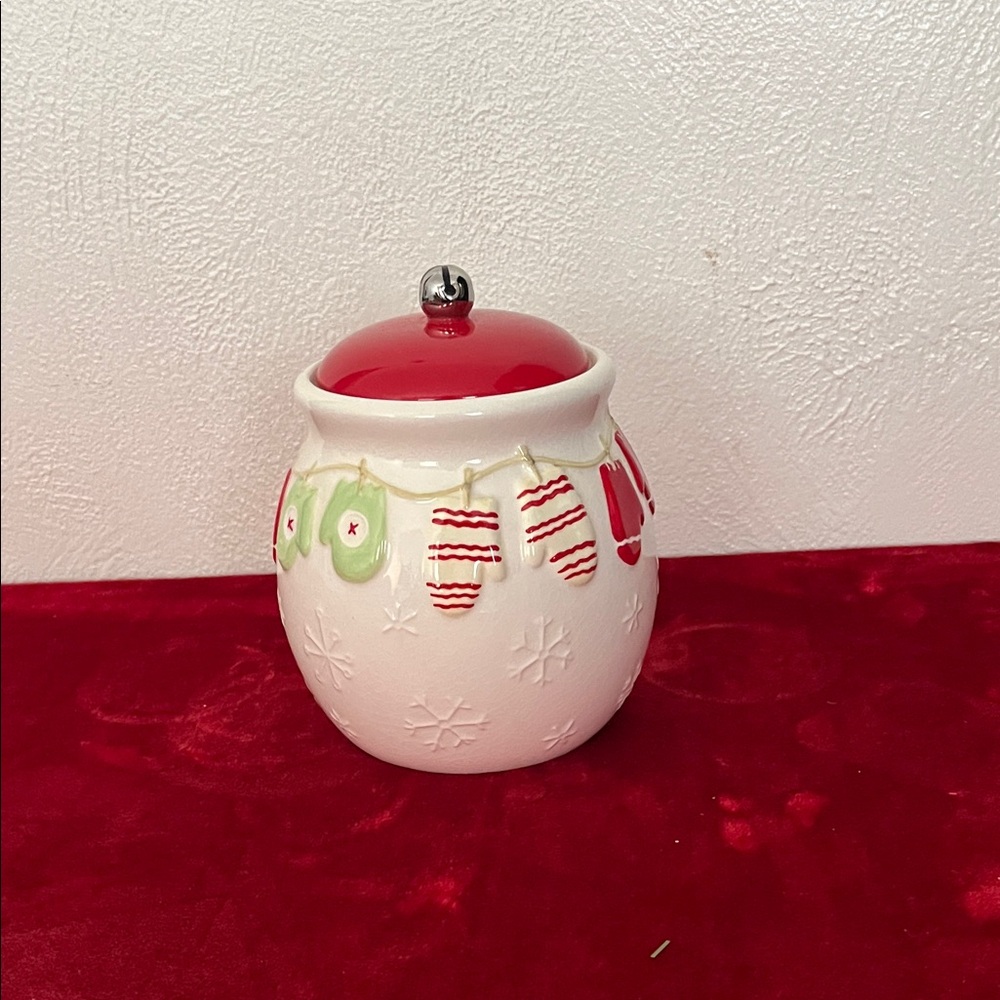 Hallmark Red and White Holiday Cookie Jar